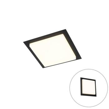 Modern mennyezeti lámpa fekete négyzet alakú LED-del IP44 - Lys kép
