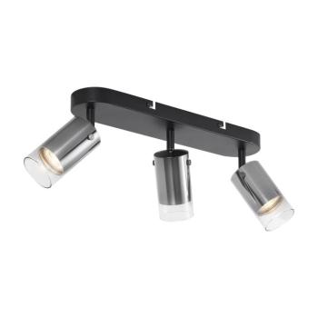 Modern mennyezeti spotlámpa gunmetal színben, 3-lámpás, forgatható és állítható - Drain kép