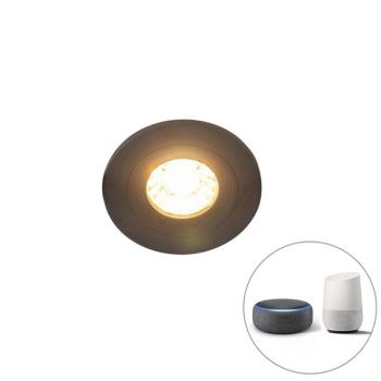 Modern okos beépített reflektor fekete kerek, WiFi-vel, GU10, IP54 - Xena kép