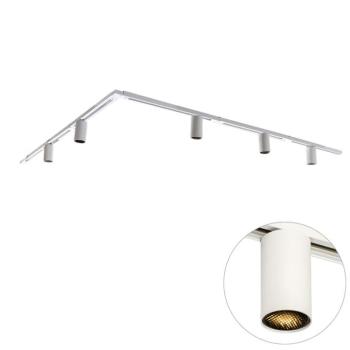 Modern sínrendszer 5 fehér spotlámpával, 1 fázisú GU10 50 mm - Iconic Ruby kép