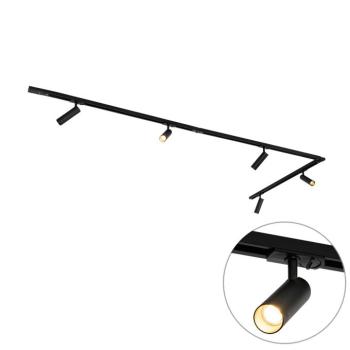 Modern sínrendszer 5 fekete spotlámpával, 1 fázisú, 3,5 cm - Iconic Jeana Luxe kép