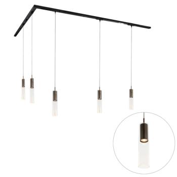 Modern sínrendszer 5 medálos lámpával, sötét bronz, 1 fázisú - Iconic Lloyd kép