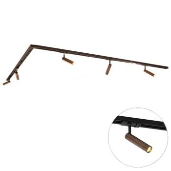 Modern sínrendszer 5 spotlámpával, sötét bronz, 1 fázisú - Iconic Ivy kép