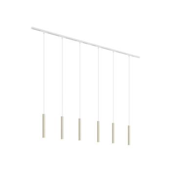 Modern sínrendszer 6 fehér függőlámpa beépítéssel, bézs színű, 1 fázisú - Slimline Keno kép