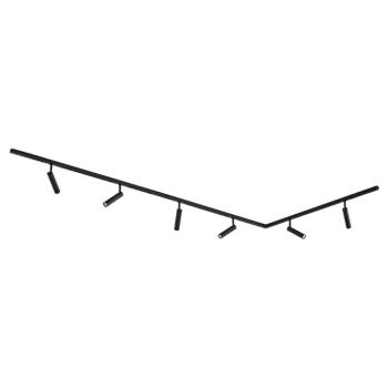 Modern sínrendszer 6 fekete spotlámpával, 1 fázisú - Slimline Uzzy kép