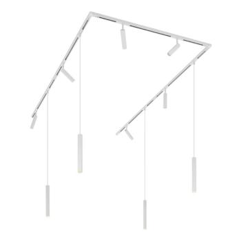 Modern sínrendszer 6 spotlámpával és 4 függőlámpa fehér 1 fázisú - Slimline Uzzy Keno kép