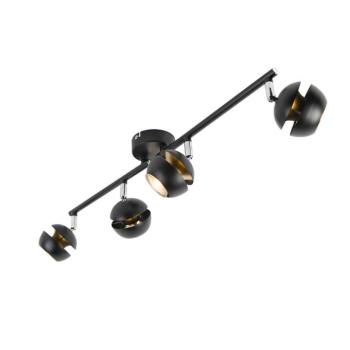 Modern spotlámpa 4-lámpás fekete arany belsővel - Buell Deluxe kép