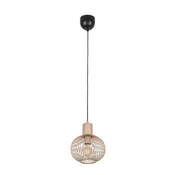 Moderne draad hanglamp zwart met beige 23cm - Gila kép