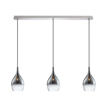 Moderne hanglamp chroom met smoke glas 3-lichts - Pilua kép