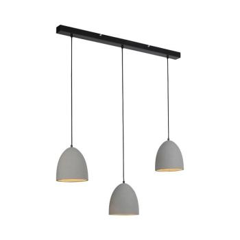 Moderne hanglamp zwart met grijs beton 3-lichts - Eton kép