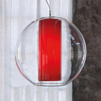 Modo Luce Bolla függő lámpa műanyag piros Ø 60 cm kép