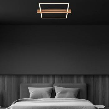 Moldura LED mennyezeti lámpa, 43x35 cm, fa, fém, fekete kép