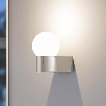 Molto Luce Lanu kerek kültéri fali lámpa, króm, alumínium/üveg kép