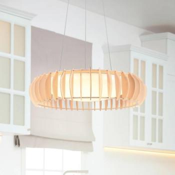 Monte LED-es függőlámpa, Ø 60 cm, világos fa, fa, CCT kép
