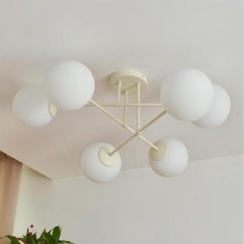  MOON felületre szerelhető csillár 6xE27/15W/230V krémszínű  kép