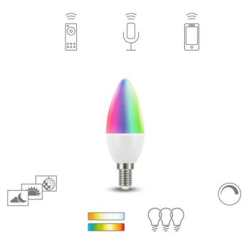 Müller Licht tint fehér+színes LED lámpa E14 4,9W kép
