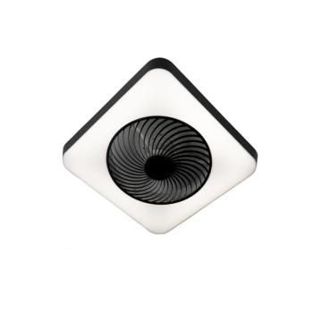 Négyszögletes fekete mennyezeti ventilátor, dimmelhető LED-del - Climo kép