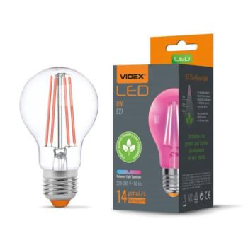 Növénynevelő LED lámpa , égő , E27 , izzószálas hatású , filament , 8 Watt , VIDEX FITO kép