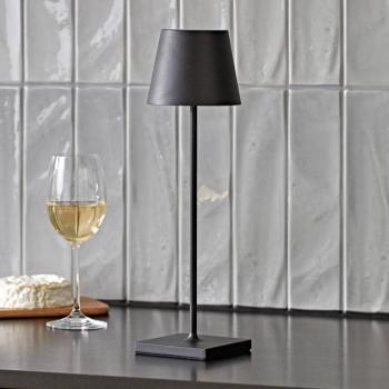 Nuindie LED-es újratölthető asztali lámpa, USB-C, fekete, IP54, kép