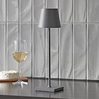 Nuindie LED-es újratölthető asztali lámpa, USB-C, grafit, IP54, kép