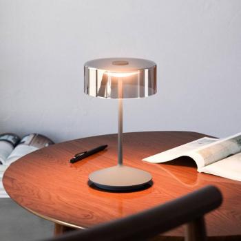 Numotion LED-es újratölthető asztali lámpa, grafit, üveg, IP54, kép