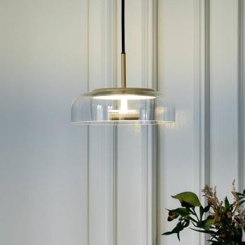 Nuura LED-es függőlámpa Blossi 1, arany / világos, Ø 23 cm, üveg kép
