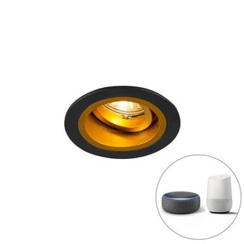 Okos beépített reflektor fekete arannyal, dönthető, Wi-Fi-vel, GU10 - Chuck kép