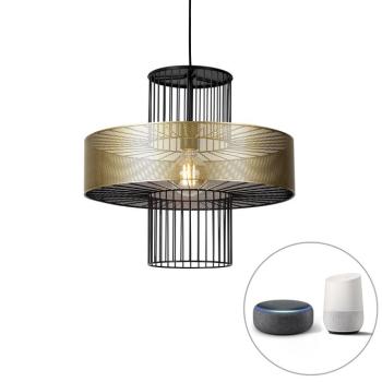 Okos függőlámpa arany fekete színben 50 cm, WiFi-vel, G95 izzóval - Tess kép