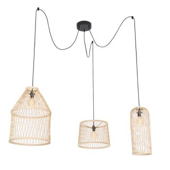 Okos kültéri függőlámpa rattan 3-lámpás LED-del - Calamus kép