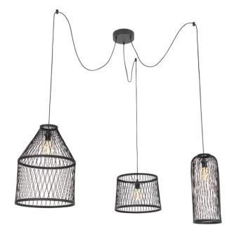 Okos kültéri lógólámpa fekete rattan 3 lámpás LED-del - Calamus kép