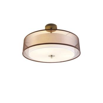Okos mennyezeti lámpa barna, fehér 50 cm 3-lámpás, 3 Wifi A60-nal - Drum Duo kép