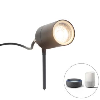 Okos modern tüskespotlámpa antracit IP44 wifi-vel GU10 - Solo kép