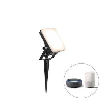 Okos spotlámpa fekete 12,8 cm LED-del IP65 talpnyújtással - Ruud kép