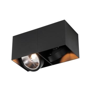 Okos spotlámpa fekete téglalap alakú 2 lámpás, 2 Wifi GU10 111mm-es izzóval - Box kép