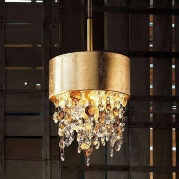 Olà S2 15 LED-es függőlámpa, Ø15cm, levélarany/borostyán színben kép