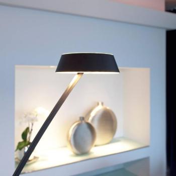 OLIGO Glance LED állólámpa íves fekete matt kép