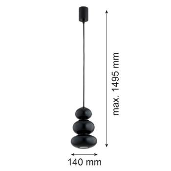 Oman lógó világítás, fekete fényes, üveg, Ø 14 cm kép