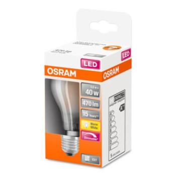 OSRAM Classic A LED lámpa E27 4,8W 2700K matt dimm kép