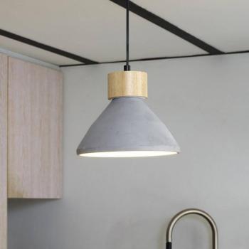OSRAM CONCRETE WOOD lógó lámpa, szürke, Ø 22 cm, beton, E27 kép