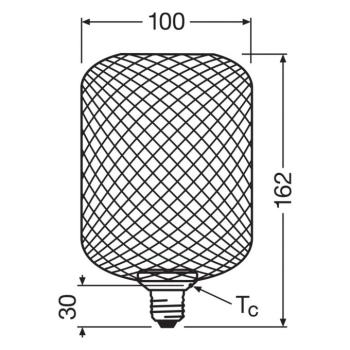 OSRAM Decor LED Flat Square E27 3,5W fekete 2,700K fém kép