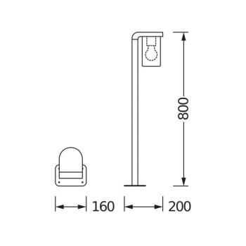 OSRAM ENDURA CLASSIC CASCADE 80 cm sötét szürke/átlátszóösvény lámpa kép