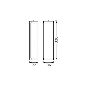 OSRAM fali lámpa BATHROOM fekete Hosszúság 46 cm Fém/üveg IP44 kép