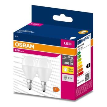 Osram KÉSZLET 2x LED Izzó P45 E14/7W/230V 3000K  kép