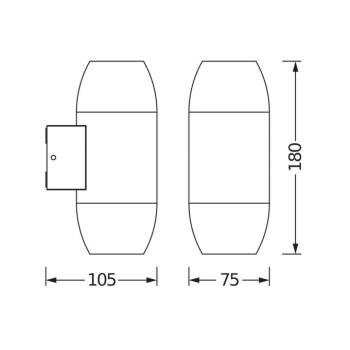OSRAM kültéri fali lámpa ENDURA CLASSIC CANNON antracit up/down kép
