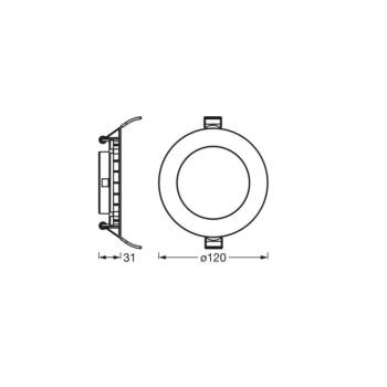 OSRAM LED beépíthető mennyezeti lámpa SLIM, Ø 12 cm, 3000 K, fehér kép