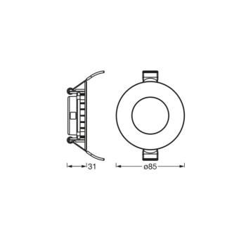 OSRAM LED beépíthető mennyezeti lámpa SLIM, Ø 9 cm, 4000 K, fehér kép