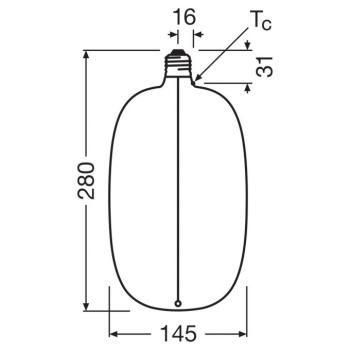 OSRAM LED Big Elipse Oval E27 4,8W 818 izzószál barna dim kép