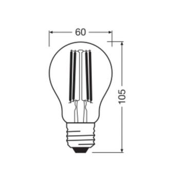 OSRAM LED Classic, izzószálas, E27, 3,8 W, 806 lm, 4.000 K kép