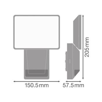 OSRAM LED-érzékelős kültéri spotlámpa ENDURA PRO FLOOD, szürke, 15 W kép