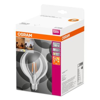 OSRAM LED gömblámpa E27 6,5W G125 827 Glow dim kép